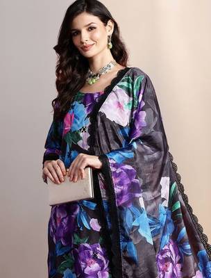 Women Floral Printed Regular Kurta with Trousers & With Dupatta 1