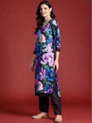 Women Floral Printed Regular Kurta with Trousers & With Dupatta 3
