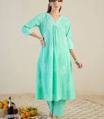 Women Ethnic Motifs Printed Pure Cotton Kurta with Trousers & With Dupatta
