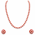 Red coral and pearl beaded necklace and earrings jewellery set