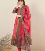 Women Ethnic Motifs Printed Panelled Pure Cotton Kurta with Trousers & With Dupatta