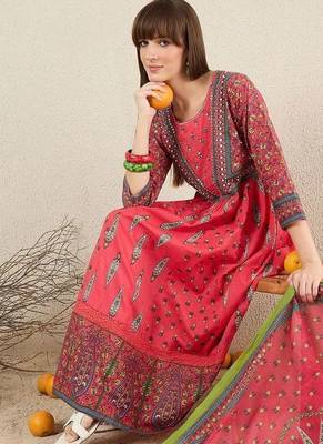 Women Ethnic Motifs Printed Panelled Pure Cotton Kurta with Trousers & With Dupatta 5