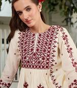 Women Ethnic Motifs Embroidered Empire Thread Work Kurta with Trousers & With Dupatta