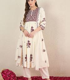 Women Ethnic Motifs Embroidered Empire Thread Work Kurta with Trousers & With Dupatta