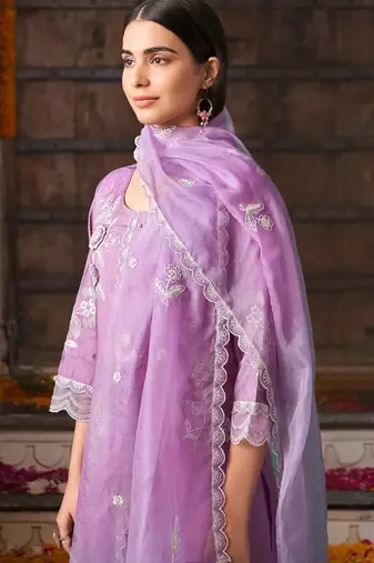 Women Ethnic Motifs Embroidered Regular Thread Work Kurta with Trousers & With Dupatta