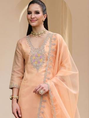 Women Ethnic Motifs Embroidered Regular Thread Work Kurta with Trousers & With Dupatta 2