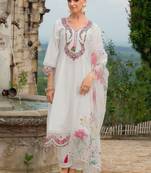 Women Floral Embroidered Regular Thread Work Kurta with Trousers & With Dupatta