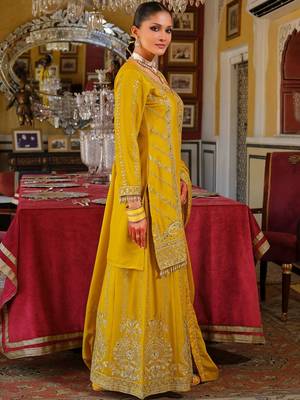 Women Ethnic Motifs Embroidered Regular Thread Work Kurta with Palazzos & With Dupatta 4
