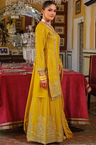 Women Ethnic Motifs Embroidered Regular Thread Work Kurta with Palazzos & With Dupatta