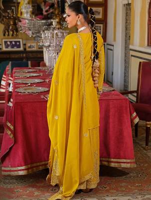 Women Ethnic Motifs Embroidered Regular Thread Work Kurta with Palazzos & With Dupatta 6