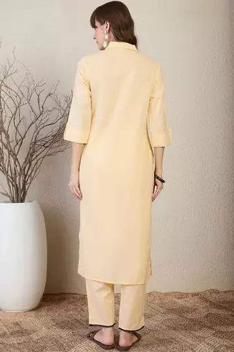 Women Ethnic Motifs Embroidered Regular Thread Work Pure Cotton Kurta with Trousers