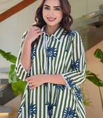 Women Printed Regular Pure Cotton Kurta with Trousers