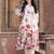 Women Floral Printed Pleated Pure Cotton Kurta with Trousers