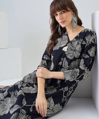 Women Floral Printed Regular Pure Cotton Kurta with Trousers 7