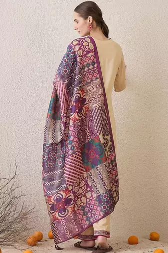 Women Ethnic Motifs Embroidered Regular Thread Work Kurta with Trousers & With Dupatta