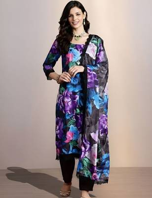 Women Floral Printed Regular Kurta with Trousers & With Dupatta 1