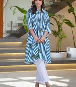 Women Printed Regular Pure Cotton Kurta with Trousers