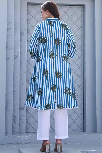 Women Printed Regular Pure Cotton Kurta with Trousers