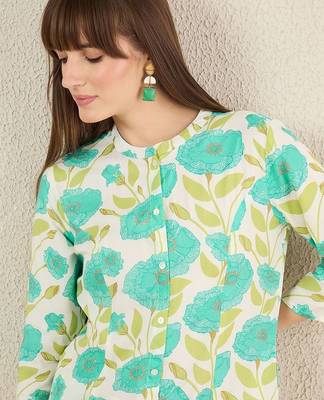 Women Floral Printed Regular Kurta with Palazzos 4