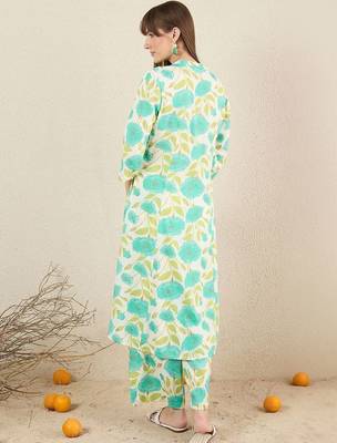 Women Floral Printed Regular Kurta with Palazzos 5