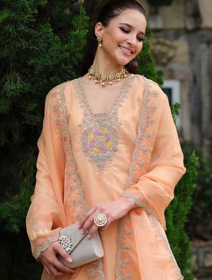 Women Ethnic Motifs Embroidered Regular Thread Work Kurta with Trousers & With Dupatta 2