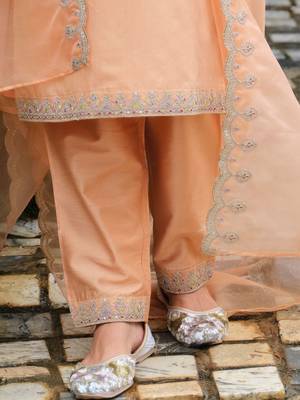 Women Ethnic Motifs Embroidered Regular Thread Work Kurta with Trousers & With Dupatta 7