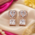 Rose gold heart halo crystal earrings