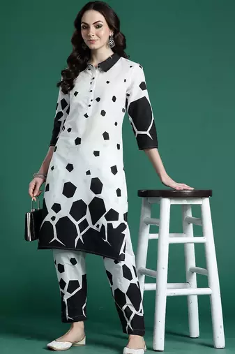 Women Printed Regular Pure Cotton Kurta with Trousers