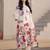 Women Floral Printed Pleated Pure Cotton Kurta with Trousers