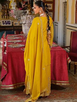 Women Ethnic Motifs Embroidered Regular Thread Work Kurta with Palazzos & With Dupatta 4