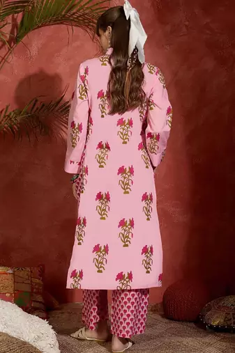 Women Floral Printed Regular Pure Cotton Kurta with Palazzos