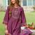 Women Floral Embroidered Regular Thread Work Kurta with Trousers & With Dupatta