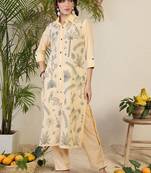 Women Floral Printed Regular Pure Cotton Kurta with Trousers