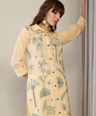 Women Floral Printed Regular Pure Cotton Kurta with Trousers 7