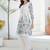 Women Floral Printed Pleated Thread Work Pure Cotton Kurta with Trousers