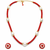 Red coral bead and pearl necklace set with stud earrings
