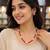 Red coral bead and pearl necklace set with stud earrings