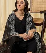 Women Ethnic Motifs Embroidered Pleated Thread Work Kurta with Trousers & With Dupatta