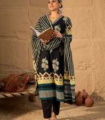 Women Ethnic Motifs Printed Regular Pure Cotton Kurta with Trousers & With Dupatta