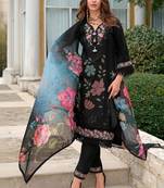 Women Floral Embroidered Regular Thread Work Pure Silk Kurta with Trousers & With Dupatta