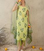 Women Floral Printed Regular Pure Cotton Kurta with Trousers & With Dupatta