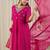 Ethnic Motifs Printed V-Neck Sequinned Georgette Kurta With Trousers & Dupatta