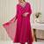 Ethnic Motifs Printed V-Neck Sequinned Georgette Kurta With Trousers & Dupatta