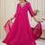 Ethnic Motifs Printed V-Neck Sequinned Georgette Kurta With Trousers & Dupatta
