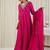 Ethnic Motifs Printed V-Neck Sequinned Georgette Kurta With Trousers & Dupatta