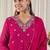 Ethnic Motifs Printed V-Neck Sequinned Georgette Kurta With Trousers & Dupatta