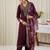 Ethnic Motifs Embroidered Thread Work Kurta With Trousers & Dupatta