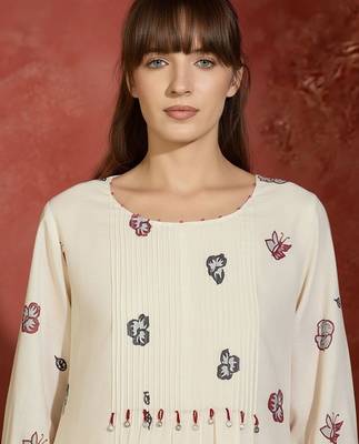 Floral Printed Regular Pure Cotton A-Line Kurta With Trousers 4