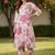 Floral Printed V-Neck Pure Cotton A-Line Kurta With Trousers