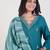 Ethnic Motifs Embroidered V-Neck Thread Work Kurta & Trousers With Dupatta
